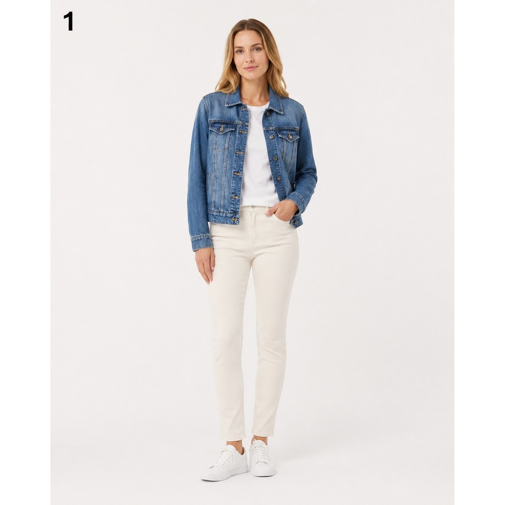 St. John's Bay Jean Trucker Jacket Womens Small Blue Denim